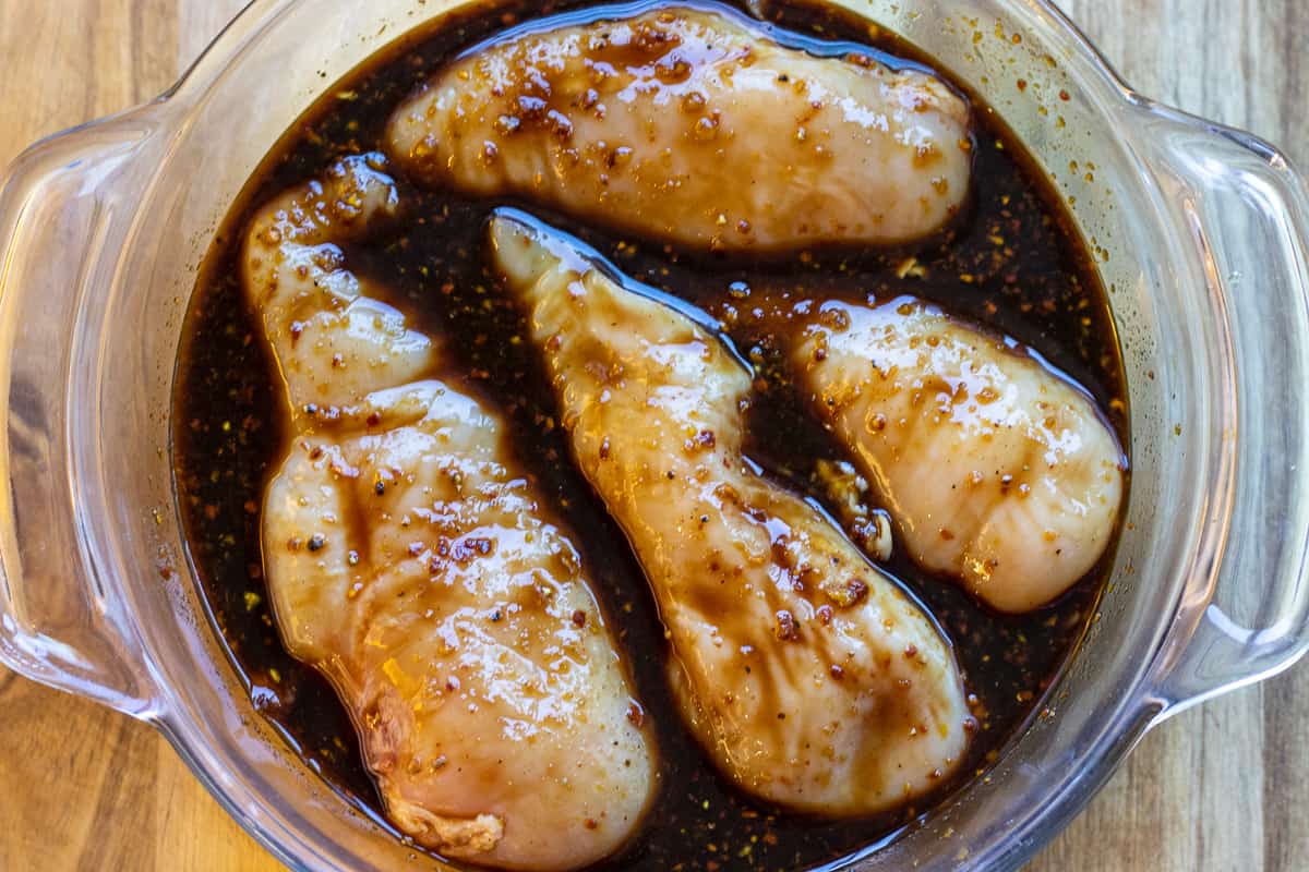 marinating the chicken pieces for at least an hour