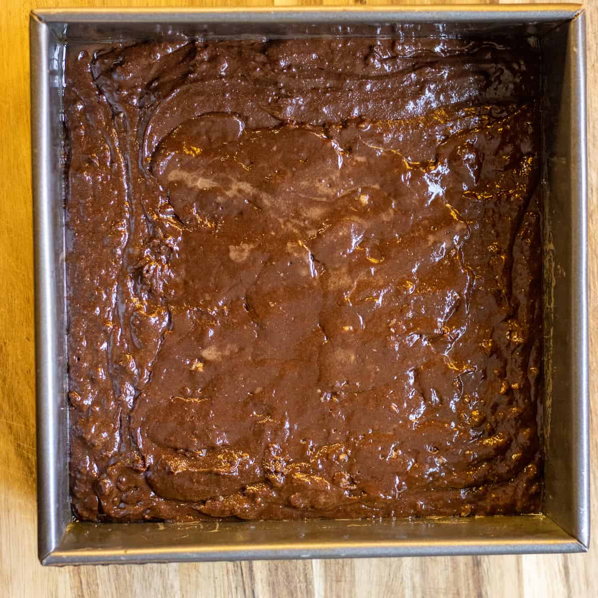 spread the batter into the pan