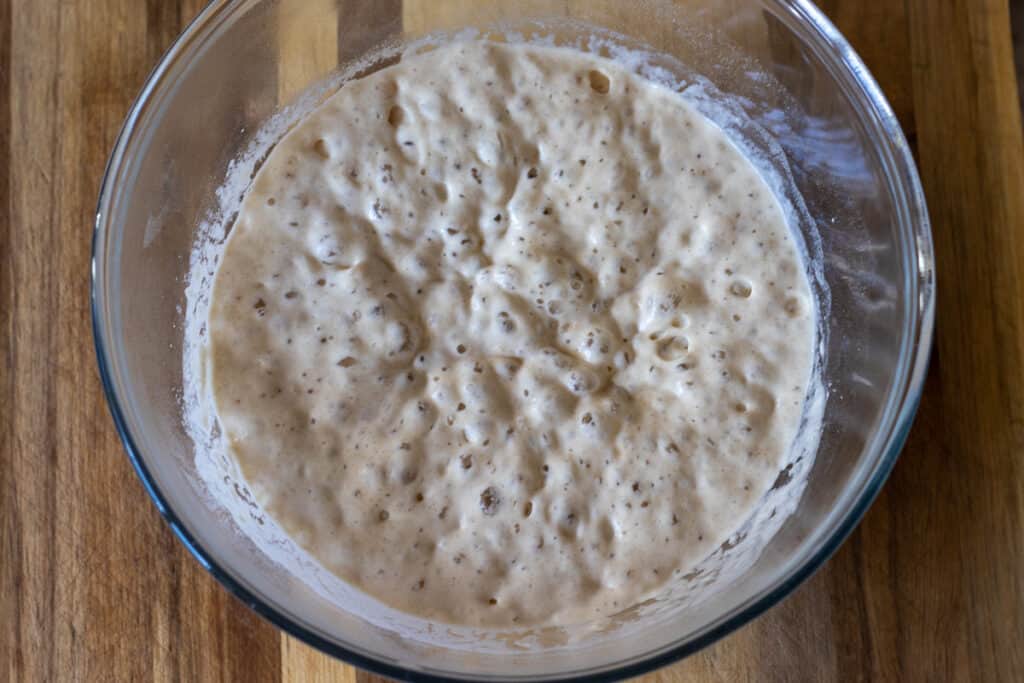 The flour mixture rested for 30 minutes.