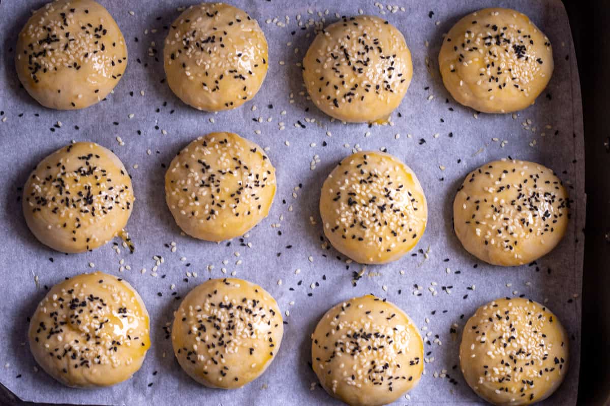 round shaped pogaca before proving