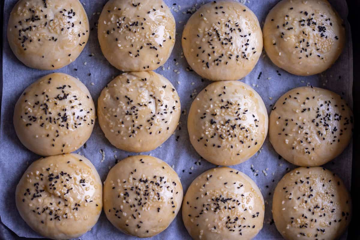 round shaped pogaca after proving