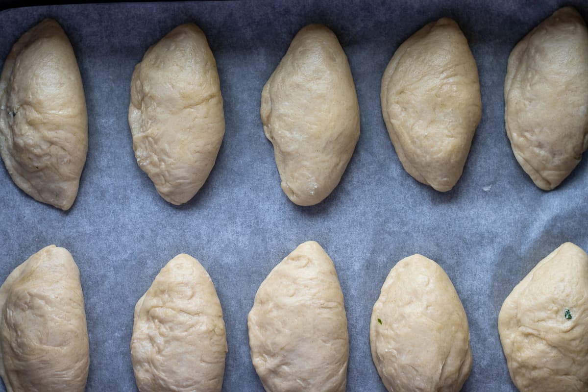 the pogaca are placed on a tray