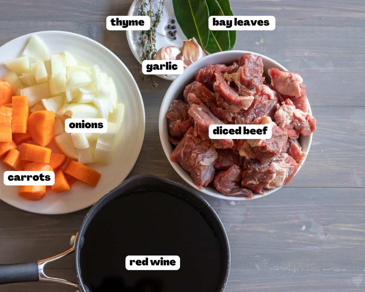 marinade ingredients for beef bourguignon