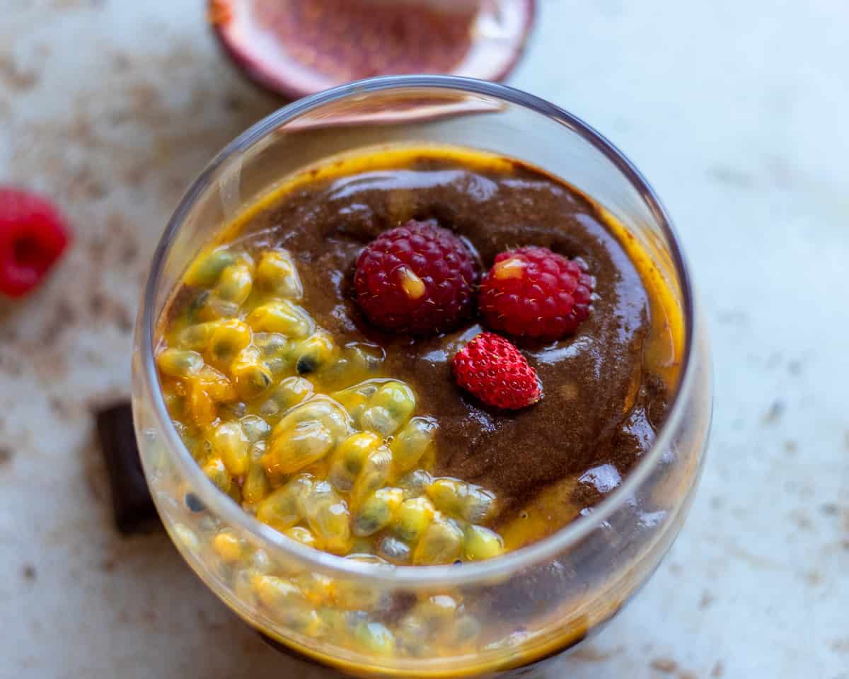 mousse au chocolat served in a glass