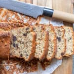 moist banana bread with chocolate slices