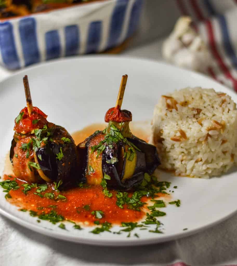 Turkish islim kebabi (Aubergine Meatball Wraps) recipe