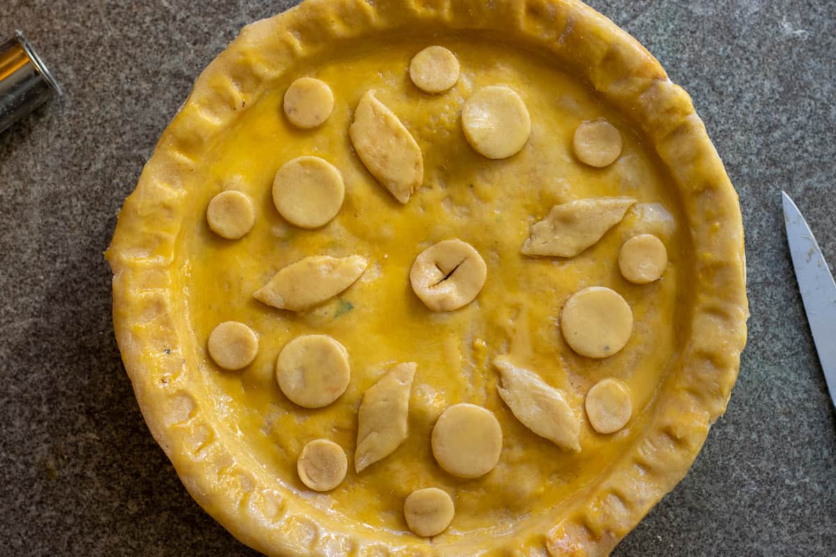 steak pie is ready to be baked