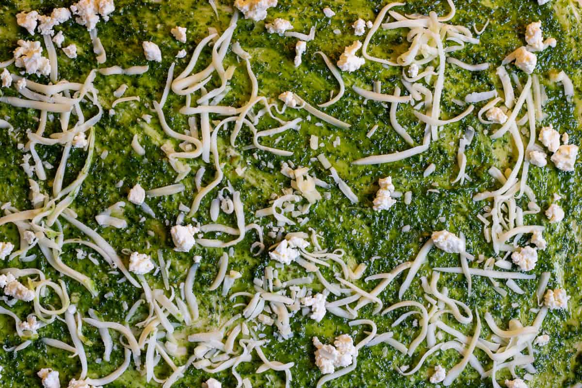 Pitka bread made with wild garlic pesto