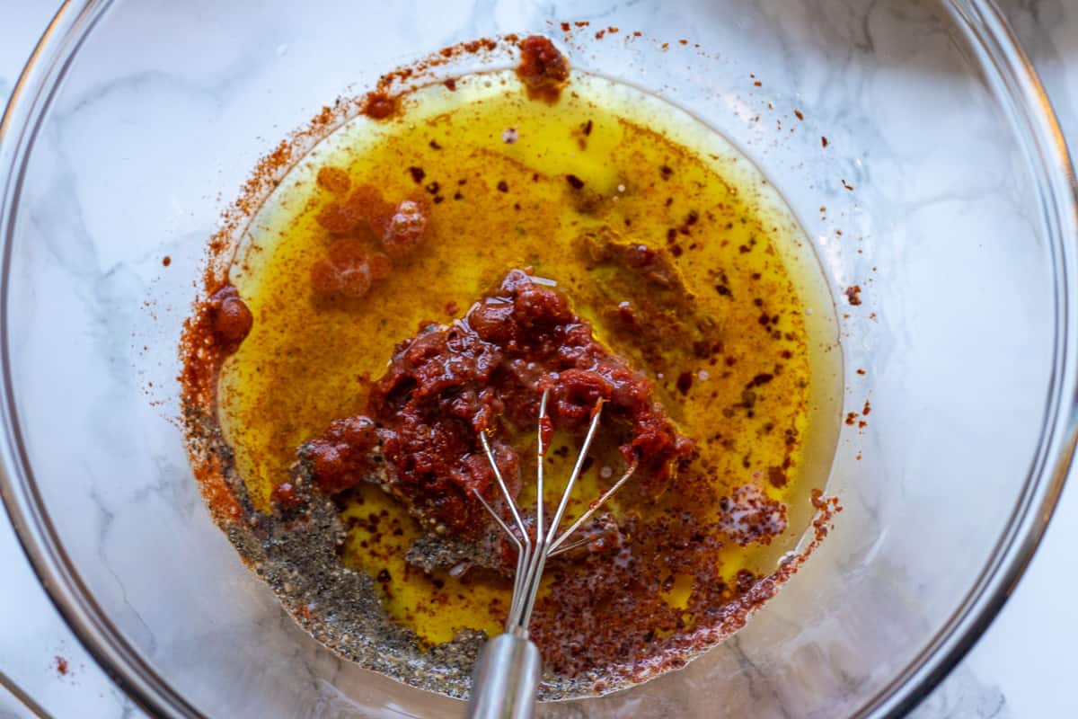 place all the ingredients for the marinade in a bowl