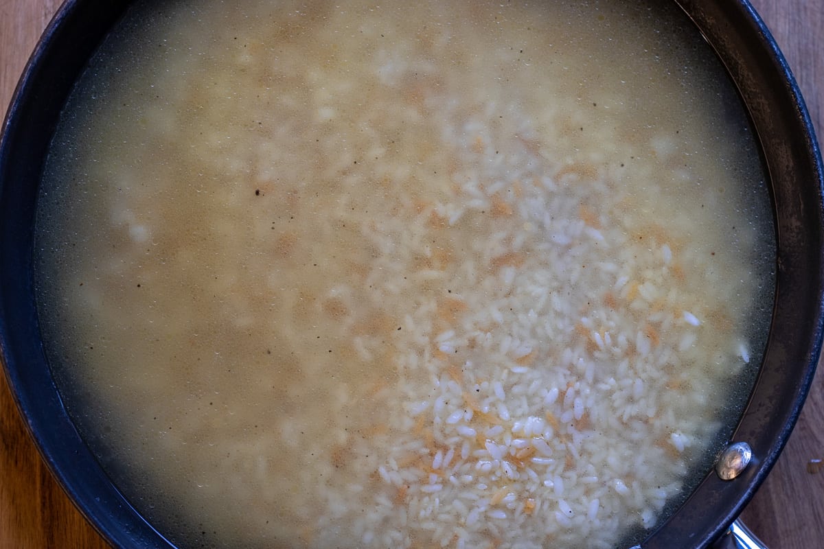 The stock is added to the rice