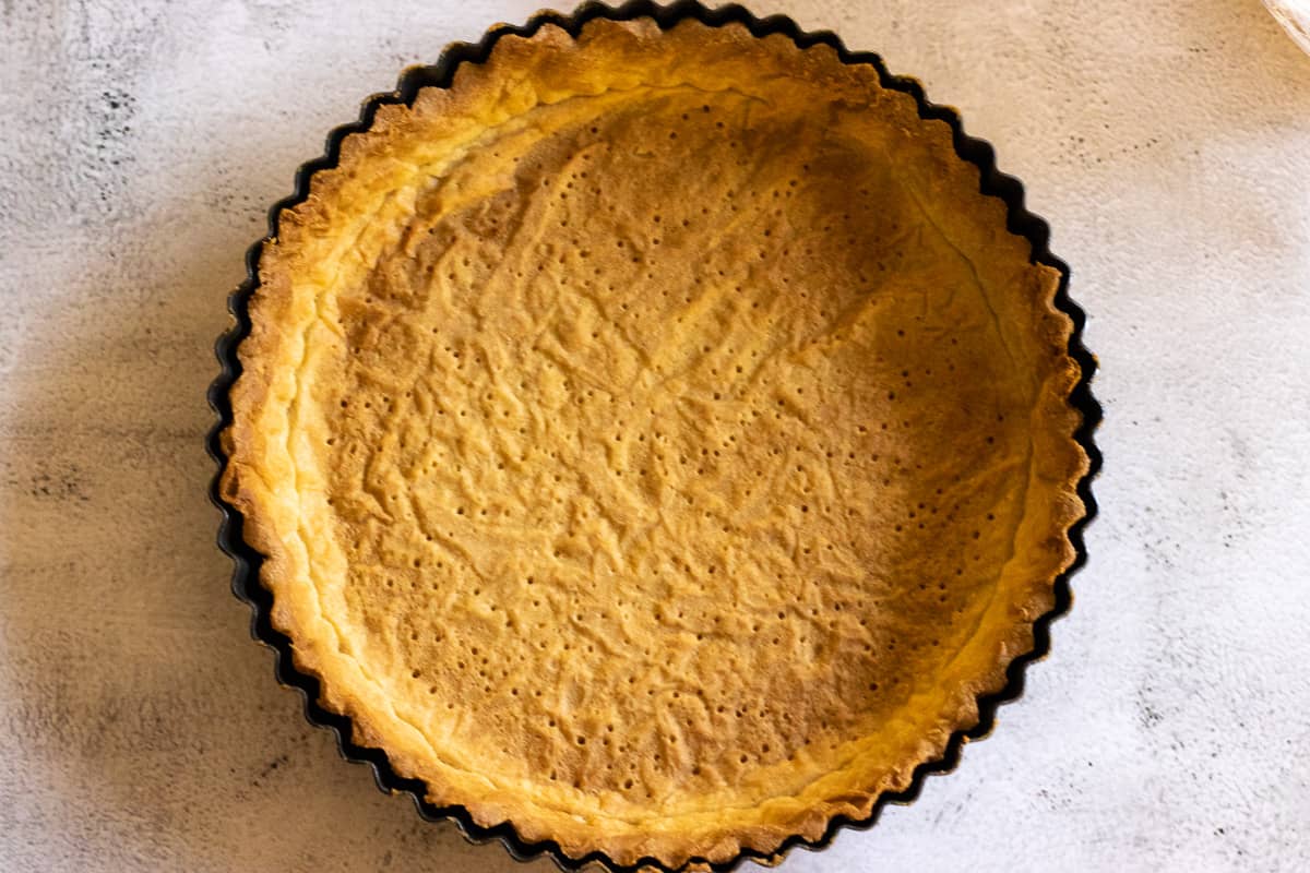 the tart base is naked until golden brown
