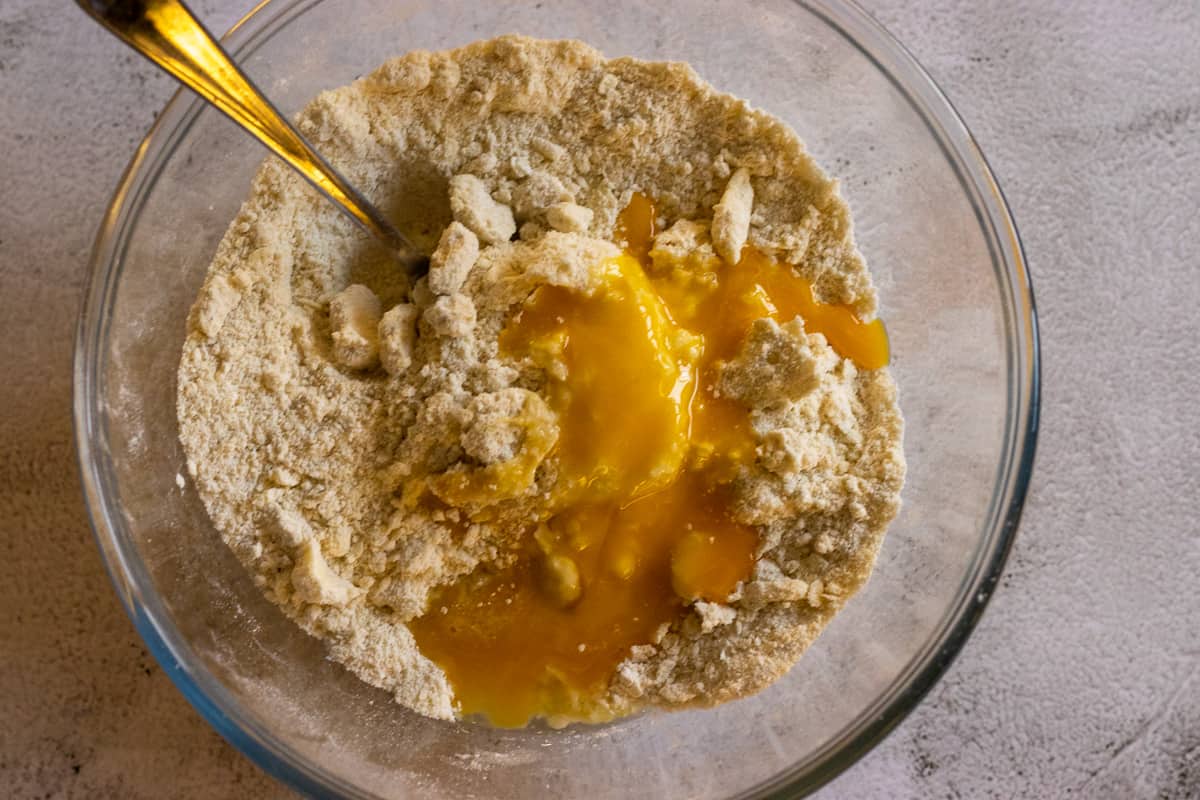 egg is added to the bowl