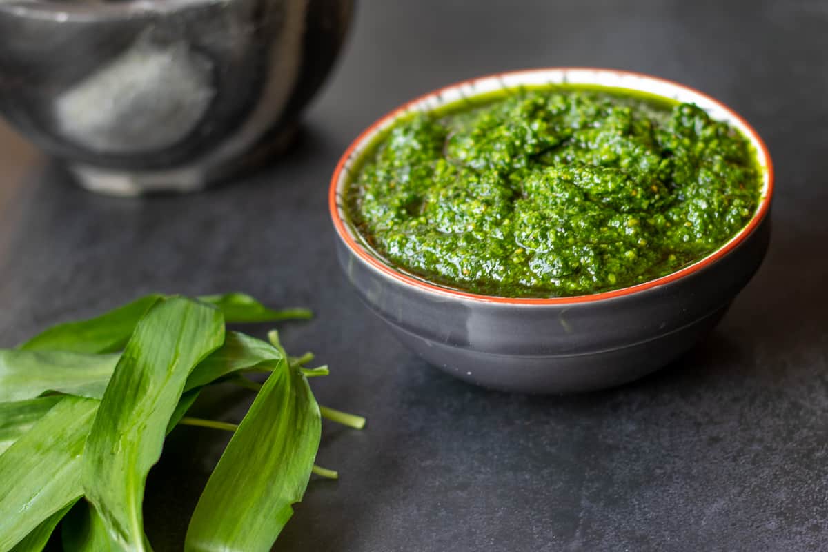 pesto made with wild garlic