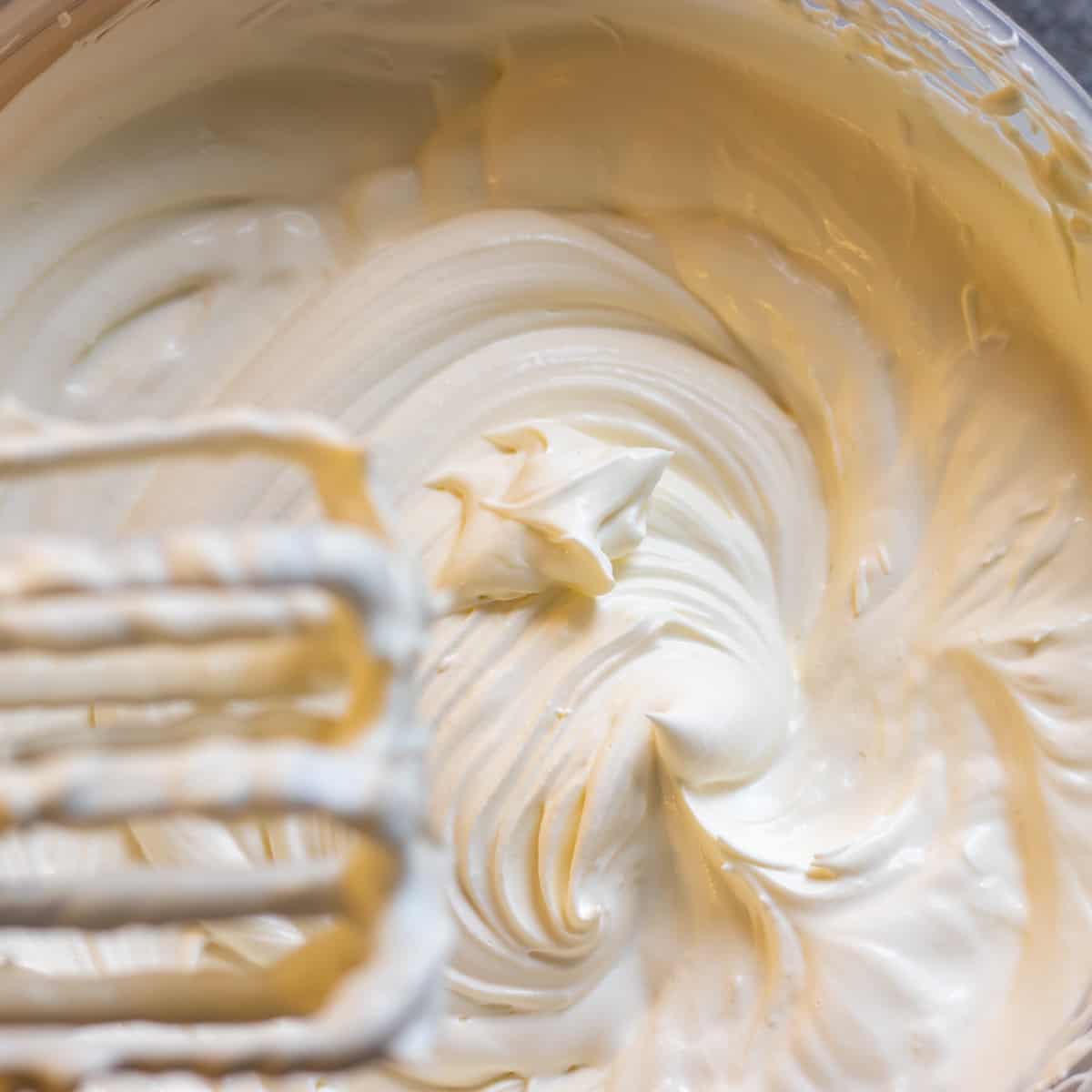 cream is whisked until stiff