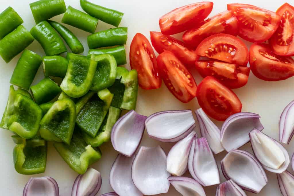 vegetables for lamb kebab