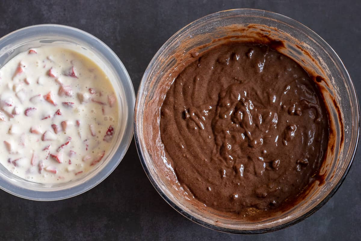 the wet ingredients are added to dry ingredients for making the muffin batter