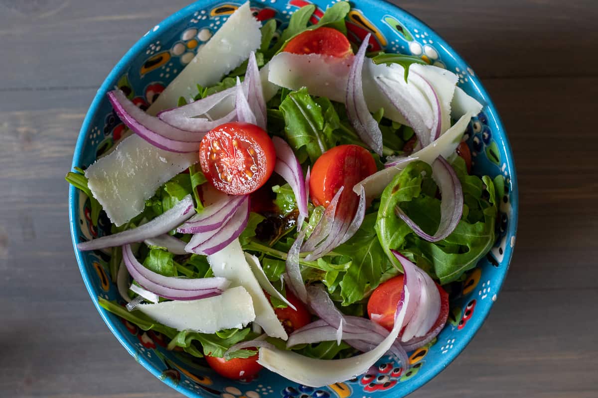 red onions are added to the bowl