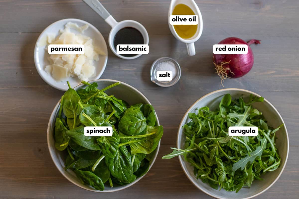 Labelled ingredients for the recipe.
