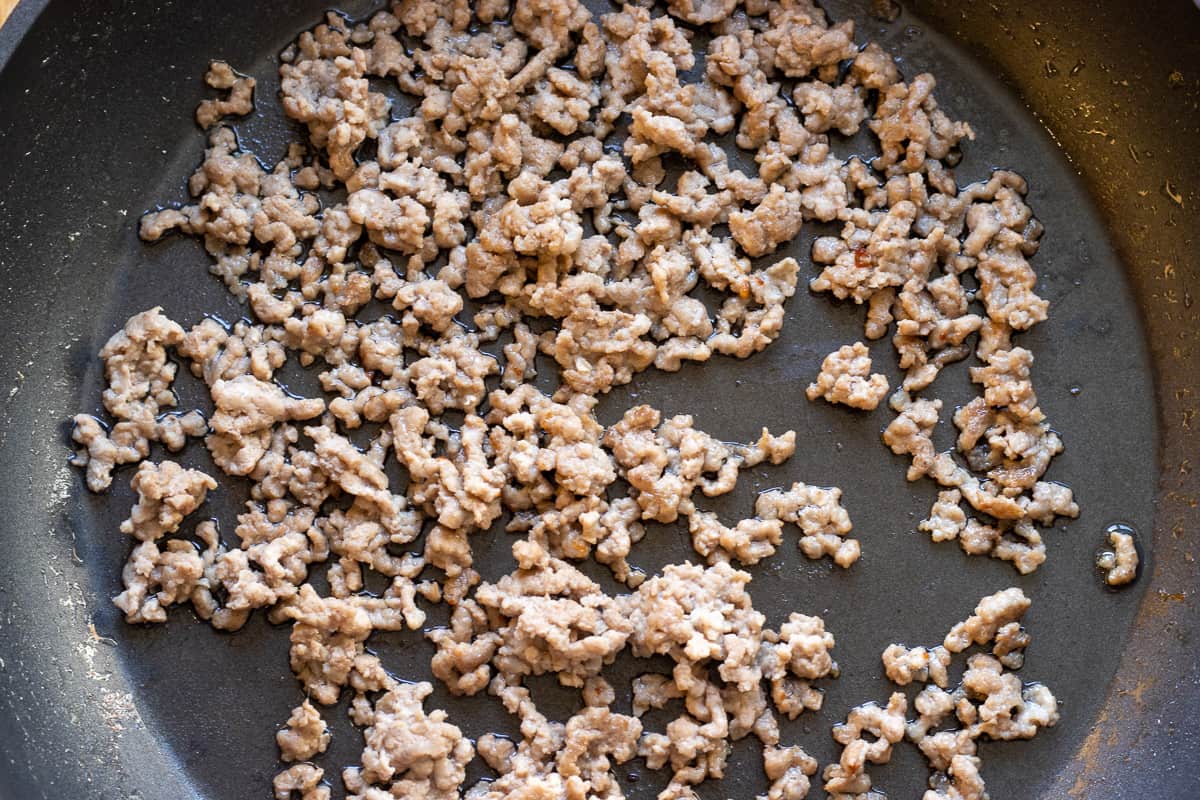 Brown the mince in a pan