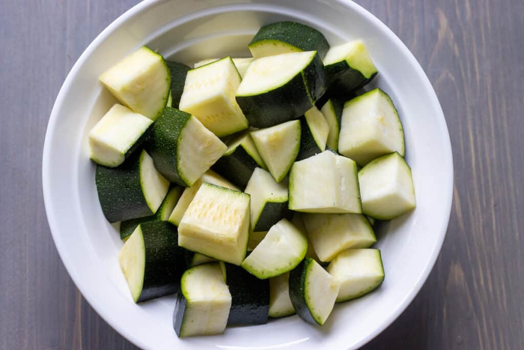 zucchini cut in cubes