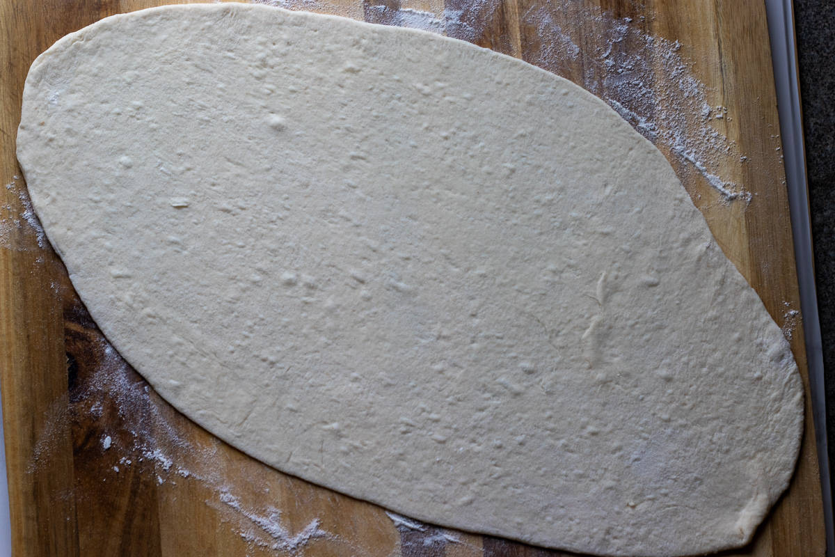 rolled out pide dough