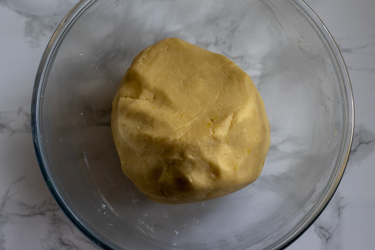 the cookie dough is ready to be rolled out