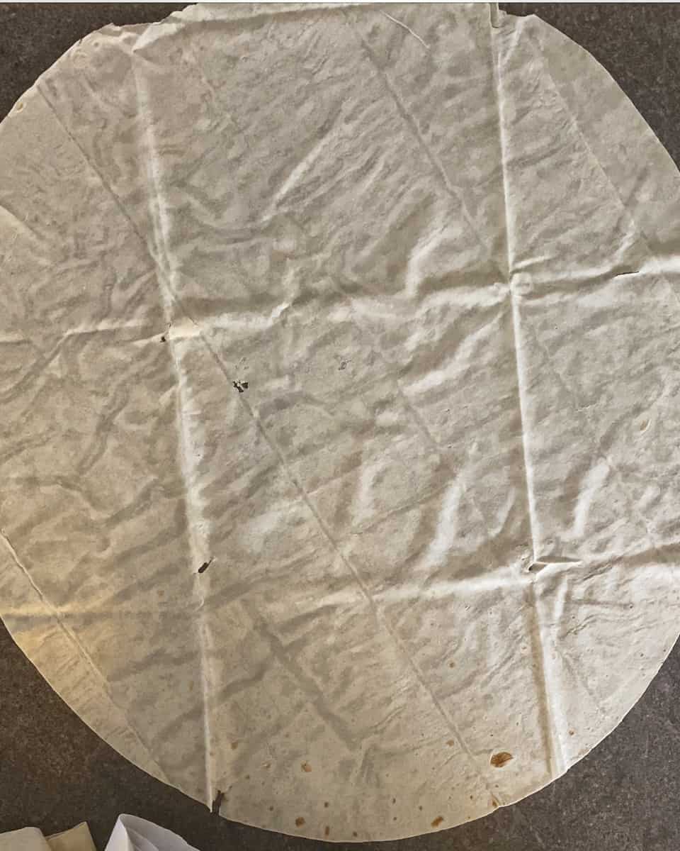 a piece of yufka layer