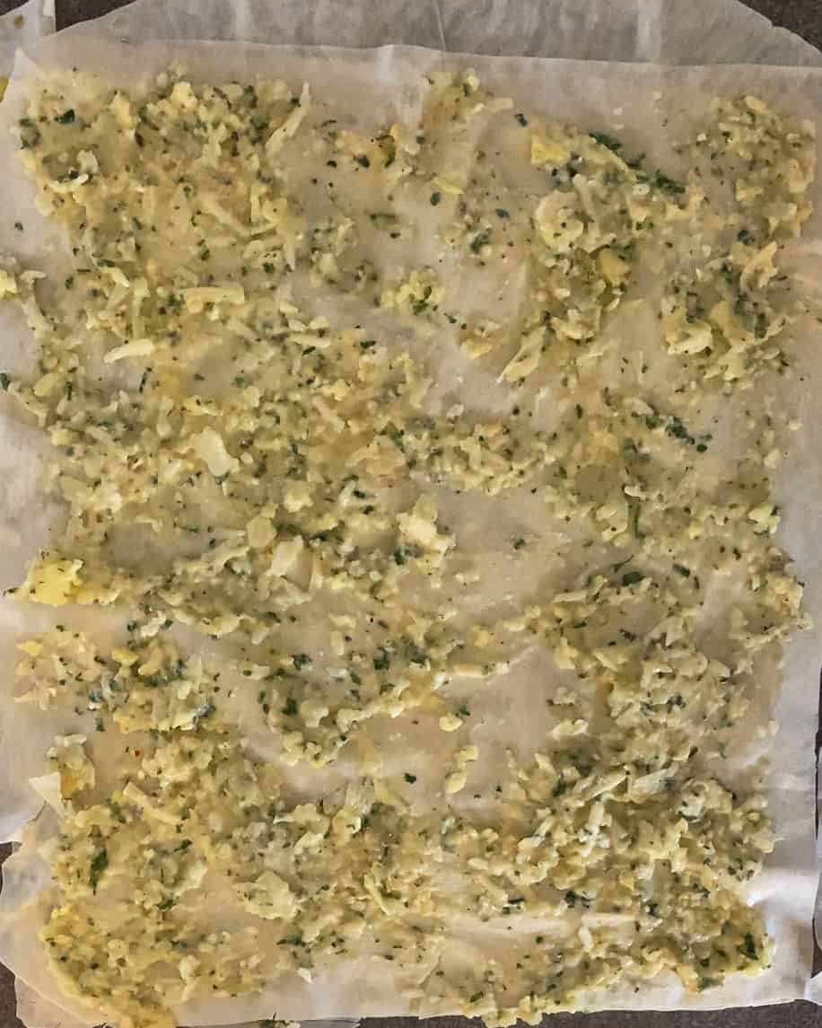 potato filling is spread on yufka sheet