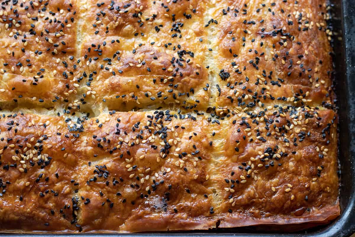 half of the tray of Egyptian goulash
