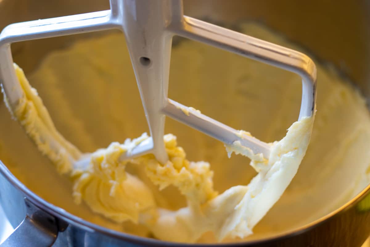 beating the softened butter and icing sugar until combined