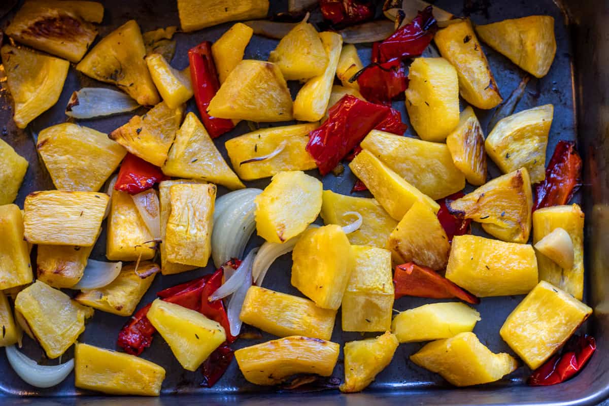 roasted vegetables for pumpkin soup