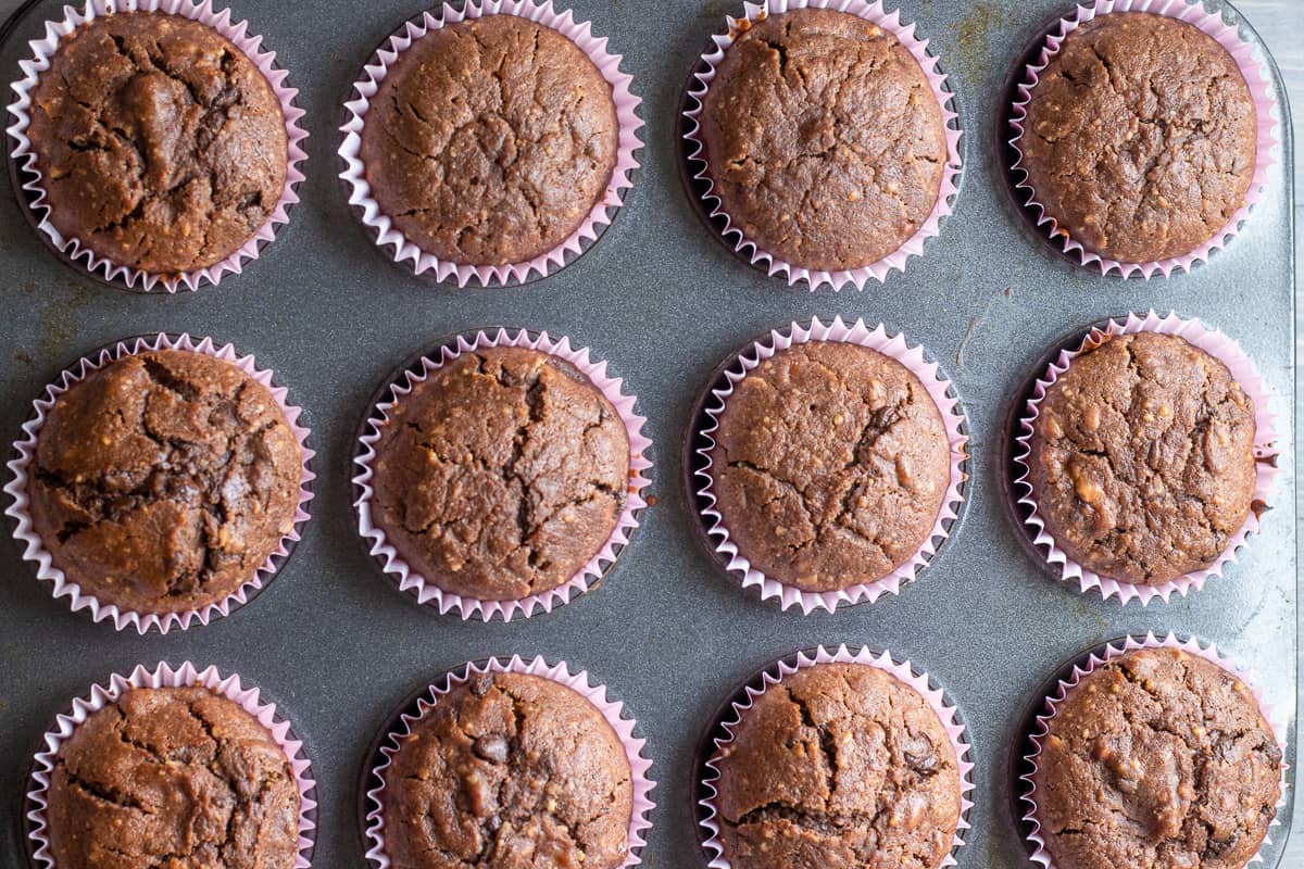 The muffins are baked for 22 minutes