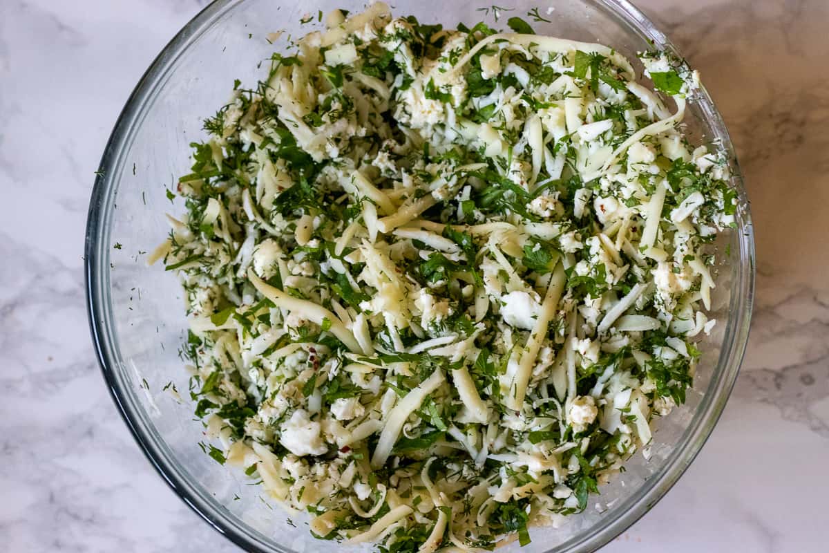 the cheese filling for Peynirli borek