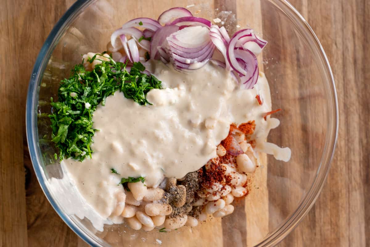 the dressing is added to piyaz