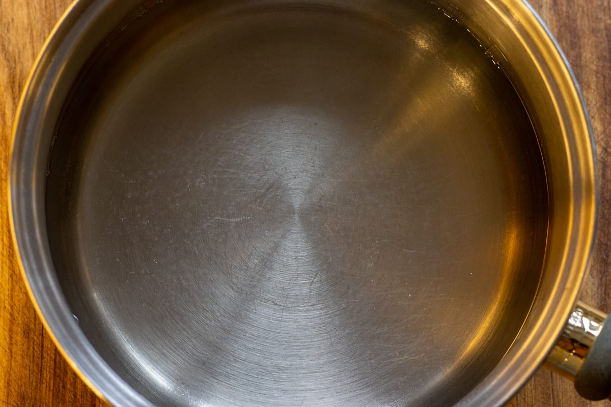 the syrup is cooked until the sugar is dissolved