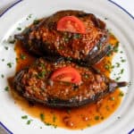 Imam Bayildi (Turkish stuffed eggplant)