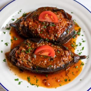 Imam Bayildi (Turkish stuffed eggplant)