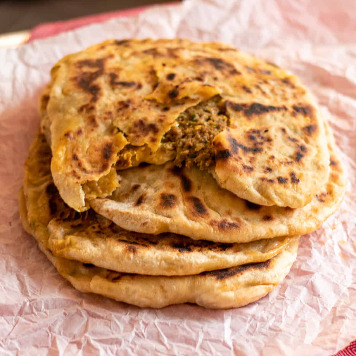 keema stuffed flatbread