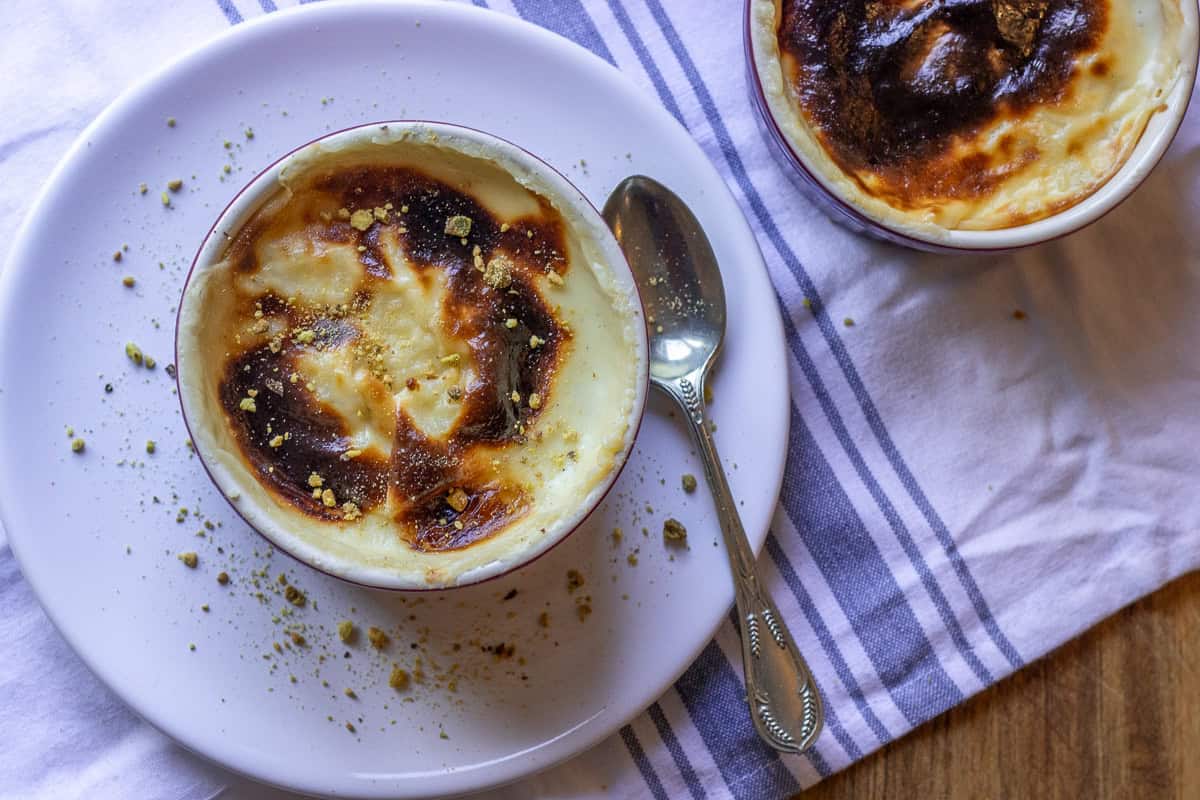 2 ramekins of sutlac - turkish rice pudding