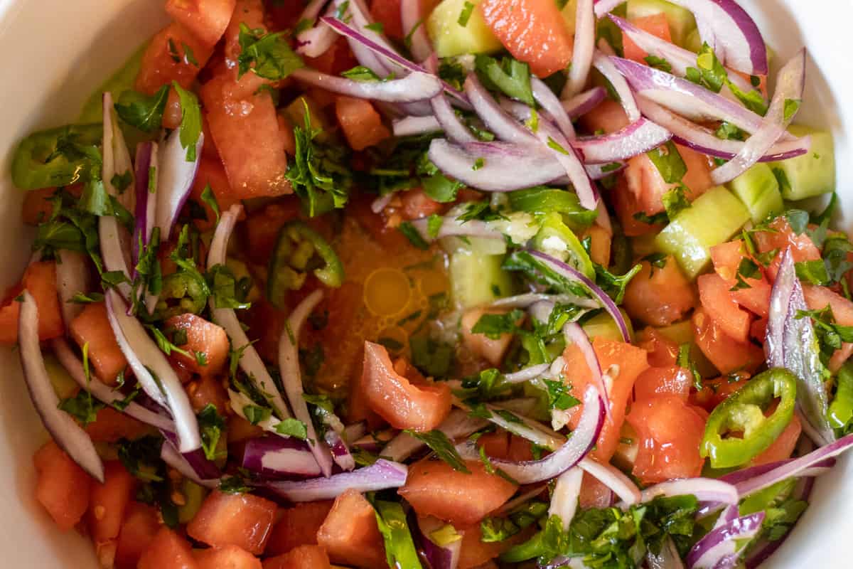 freshly made turkish Shepherd salad