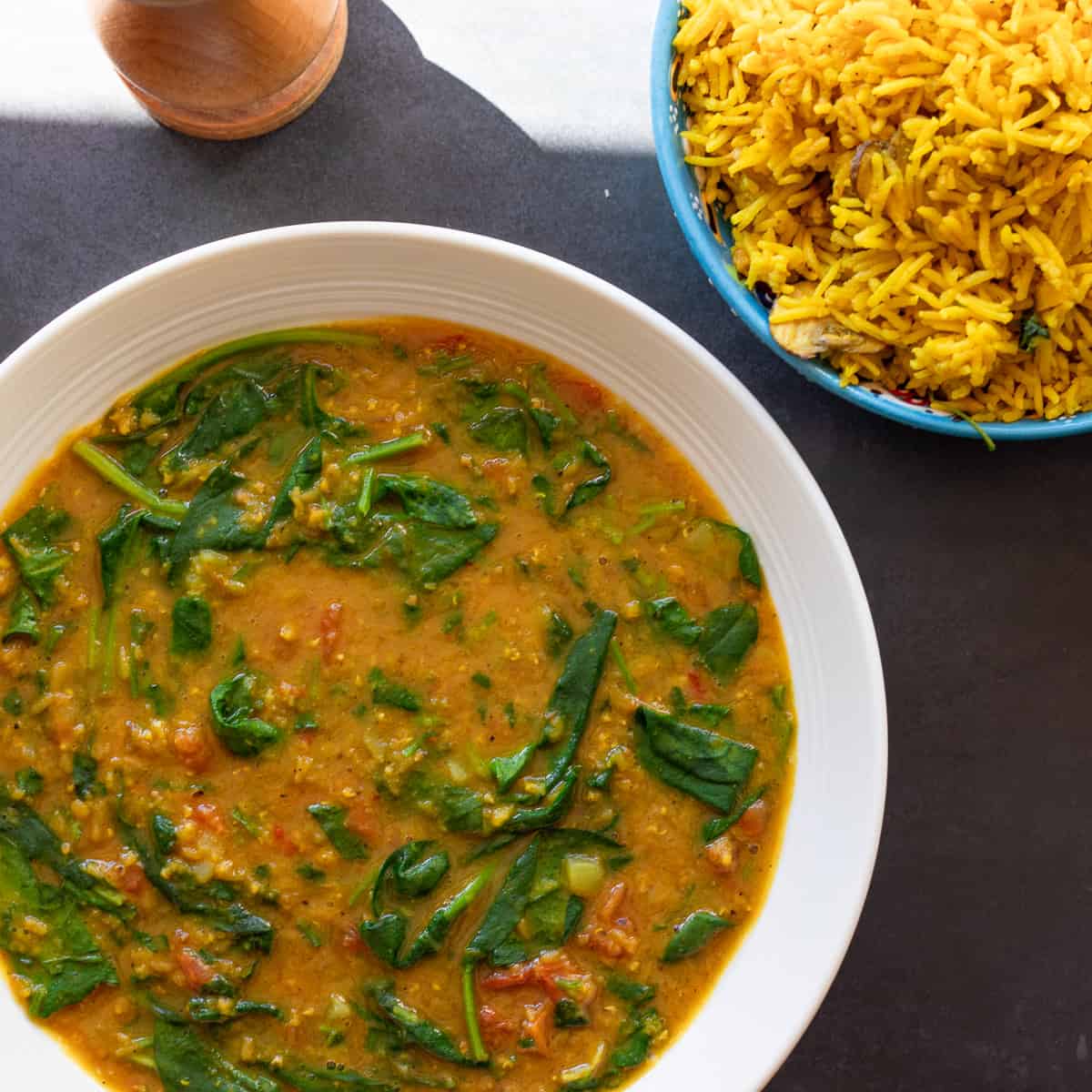 dal palak - spinach dal