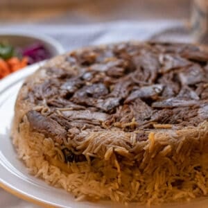 Maqluba upside down lamb rice
