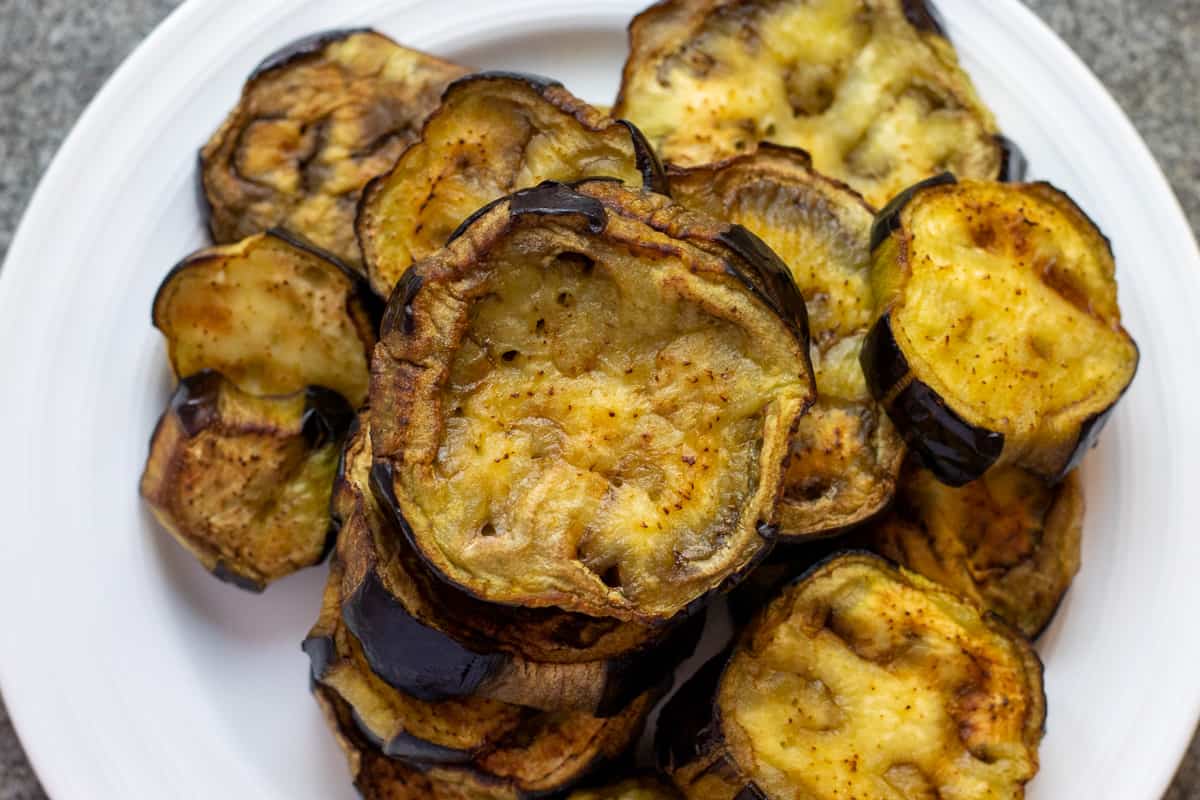 airfried aubergine slices