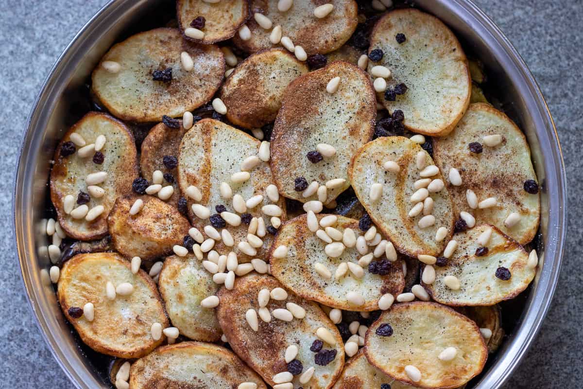 layered potato slices