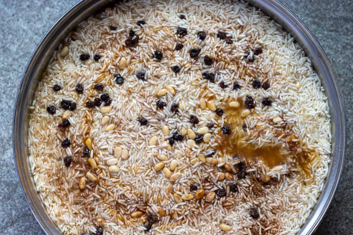 layer the rice on top of potatoes