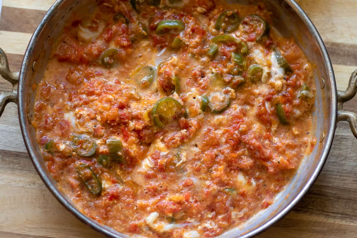 add the eggs and cook for a few minutes