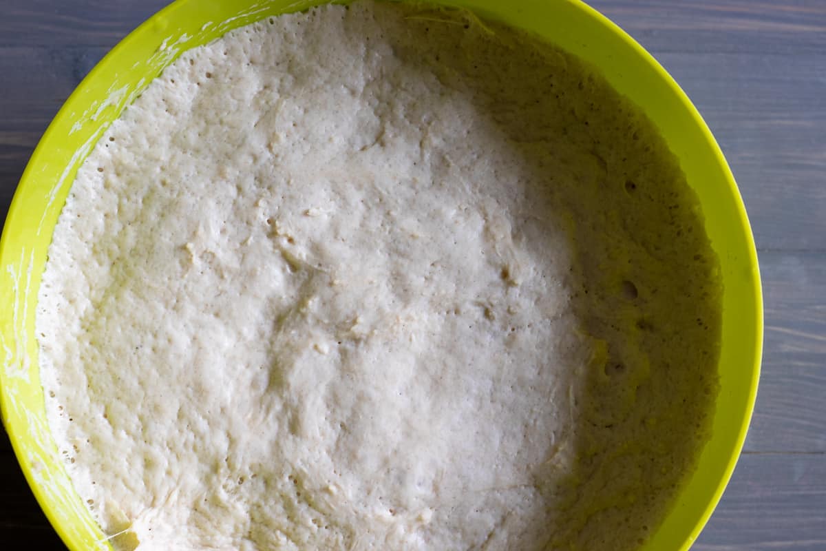 the dough has doubled the size in a warm place