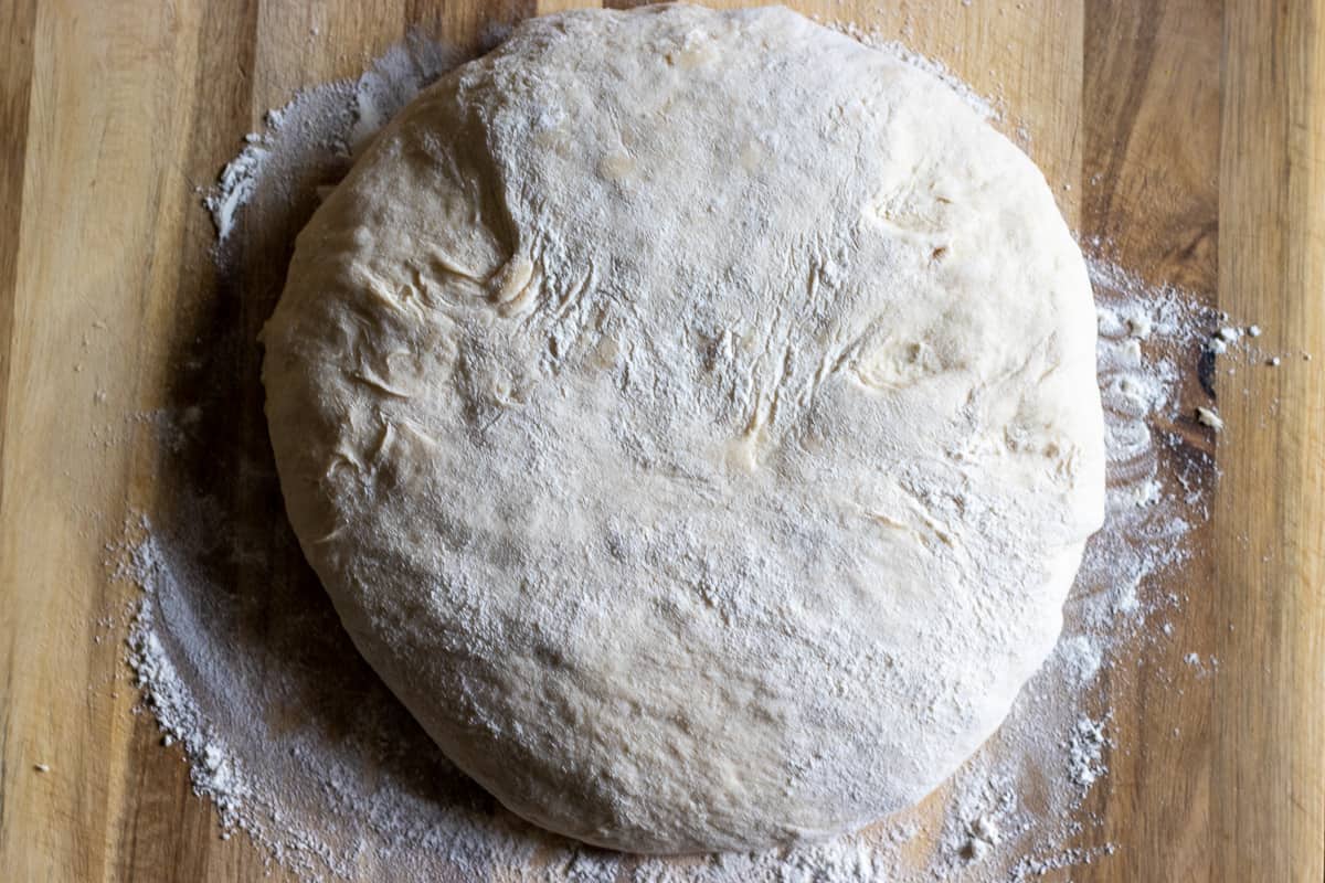 the dough is shaped into a ball