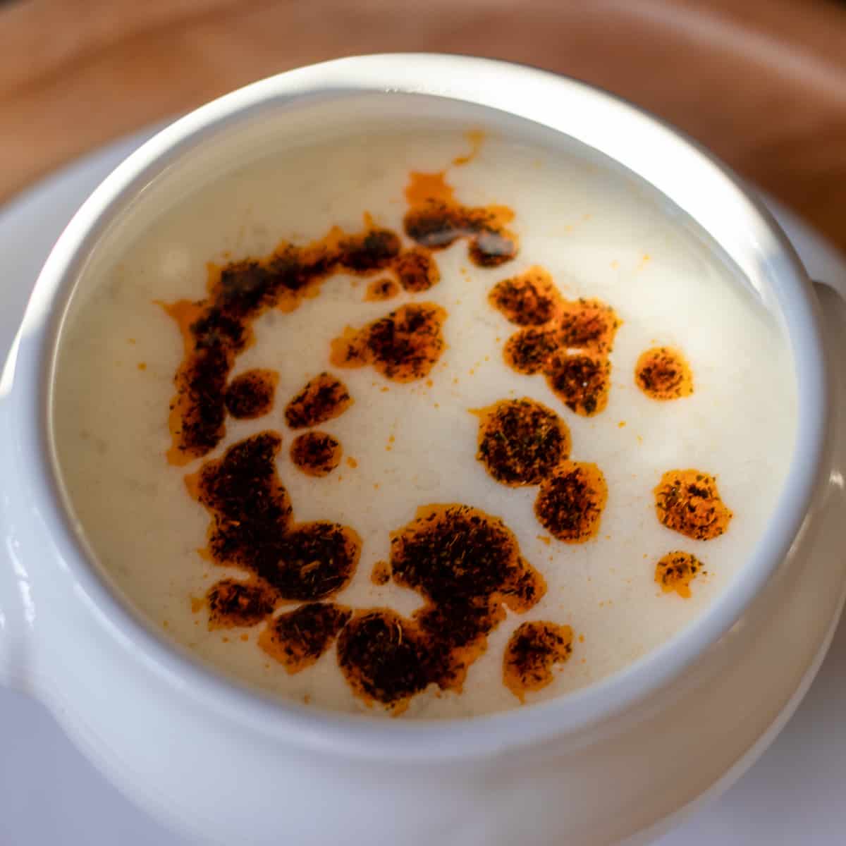 yayla Corbasi Turkish yoghurt Corbasi served with mint sauce