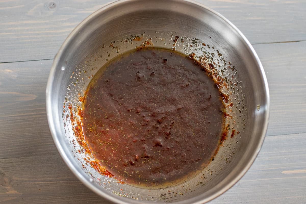 spicy sauce for Ezme salad in a bowl